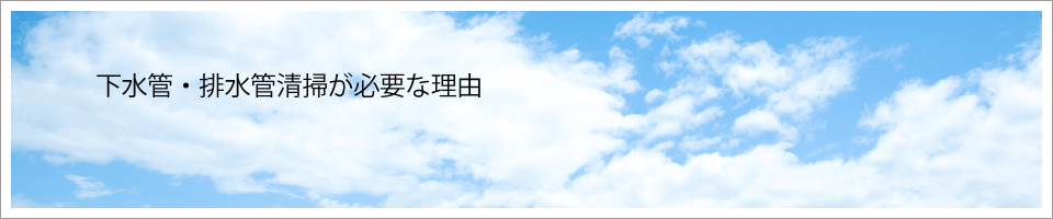 下水管・排水管清掃が必要な理由